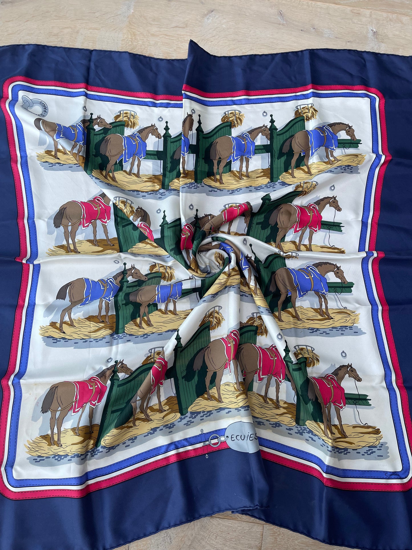 Hermes silk Ecuries scarf