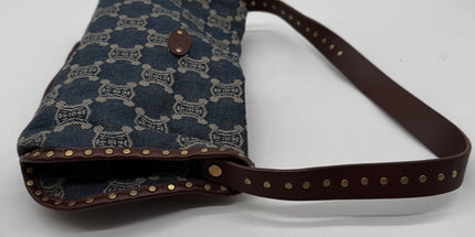 Celine denim Ava shoulder studded bag