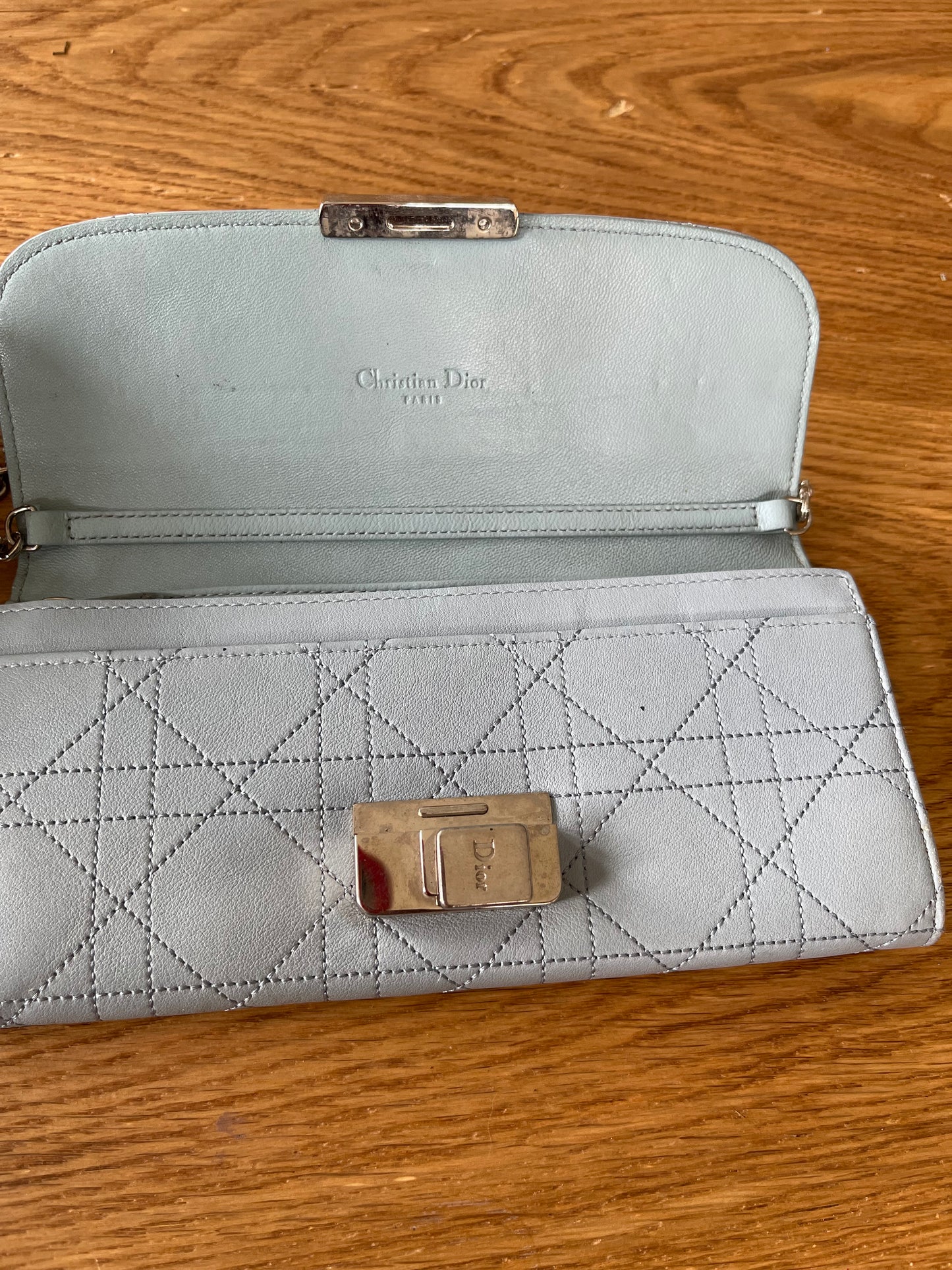 Dior cannage stitched diorling rendezvous chain wallet