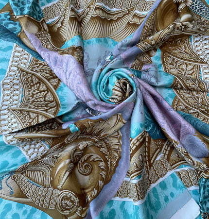 Hermes Casques Et Plumets silk scarf