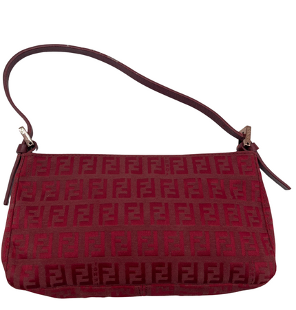 Sac bandoulière Fendi rouge mini en tissu