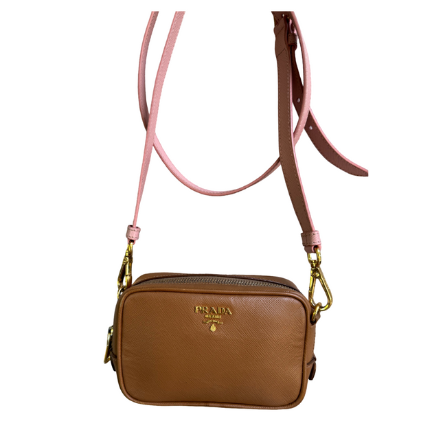 Prada saffiano mini crossbody bag