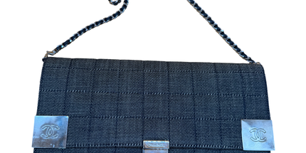 Chanel east west chocolate bar shoulder bag
