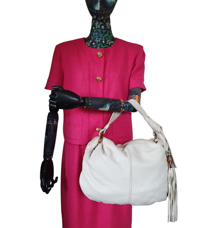 GUCCI  bamboo leather shoulder bag