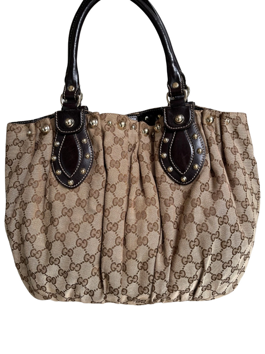 Gucci cloth studded shoulder bag