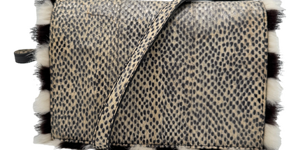 Fendi water snake skin and fur bag