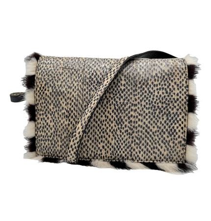 Fendi water snake skin and fur bag