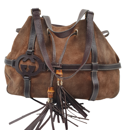 Gucci suede shoulder bag