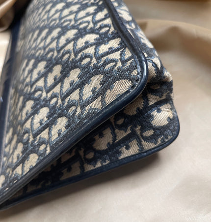 Dior large denim clutch bag