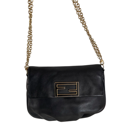 Fendi baguette leather crossbody/shoulder bag