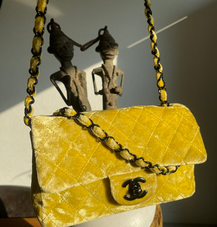 Chanel  classique/timeless velvet crossbody bag