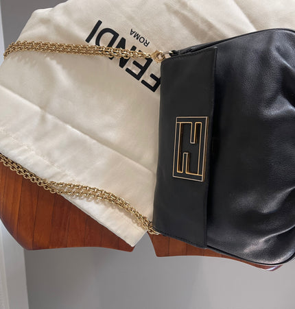 Fendi baguette leather crossbody/shoulder bag