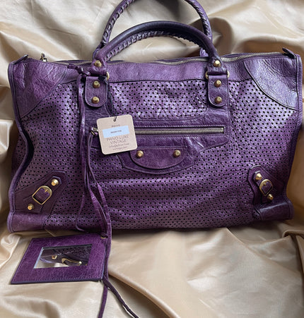 Balenciaga perforated City bag