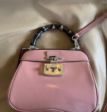 GUCCI  lady lock bamboo top handle bag