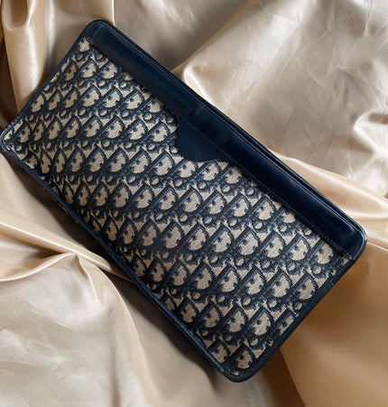 Dior large denim clutch bag