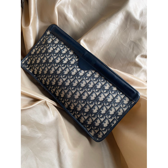 Dior large denim clutch bag