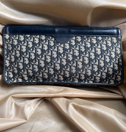 Dior large denim clutch bag