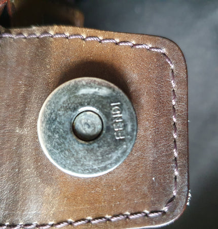 Fendi exotic leather patches shoulder bag