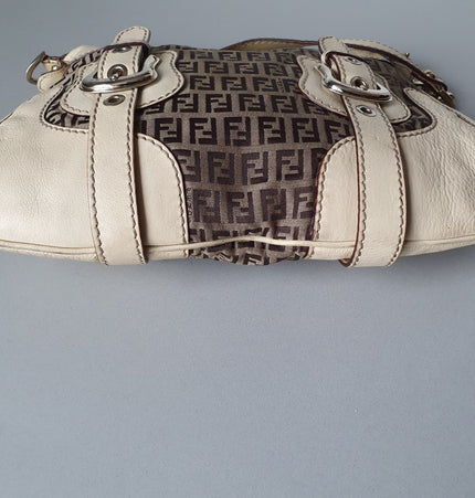 Sac bandoulière Fendi en tissu et cuir