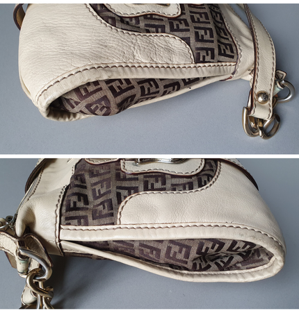 Sac bandoulière Fendi en tissu et cuir