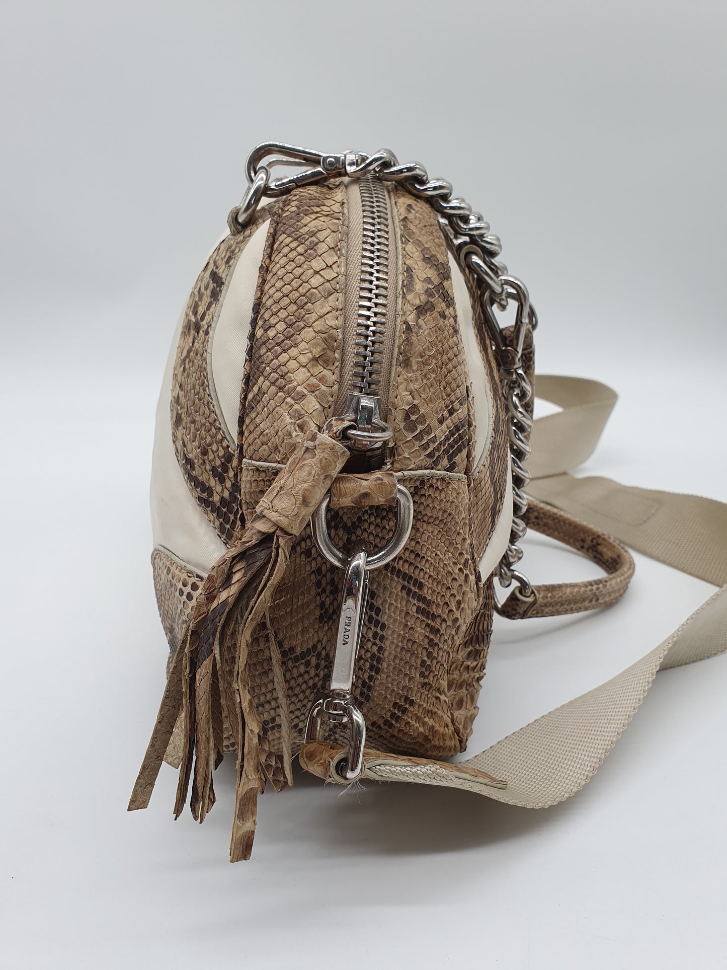 Prada python and cloth crossbodybag