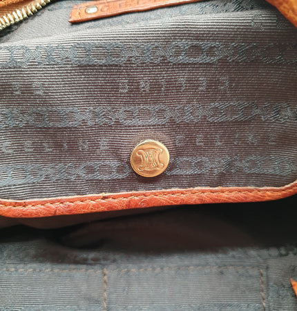 Celine ostrich leather shoulder bag