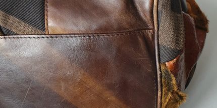 Fendi exotic leather patches shoulder bag
