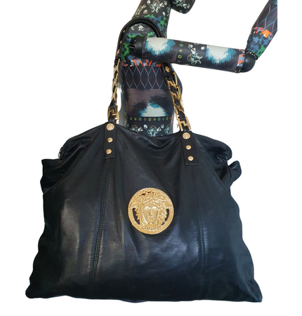 Versace medusa head vintage large shoulder bag