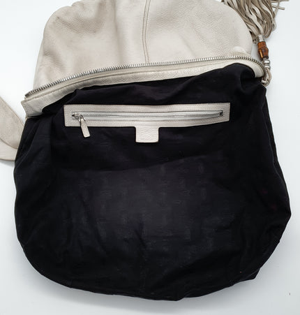 GUCCI  bamboo leather shoulder bag