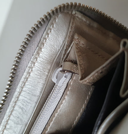 Gucci silver coated canvas wallet