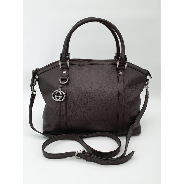 GUCCI  dome interlocking gg leather crossbody bag