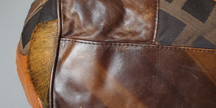 Fendi exotic leather patches shoulder bag