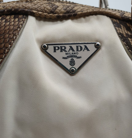 Prada python and cloth crossbodybag