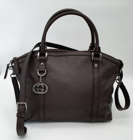 GUCCI  dome interlocking gg leather crossbody bag