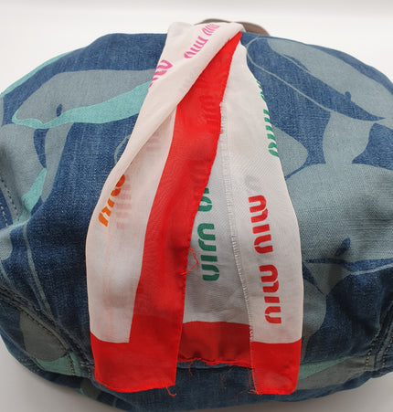 Sac cabas bandoulière en denim rare Miu Miu,