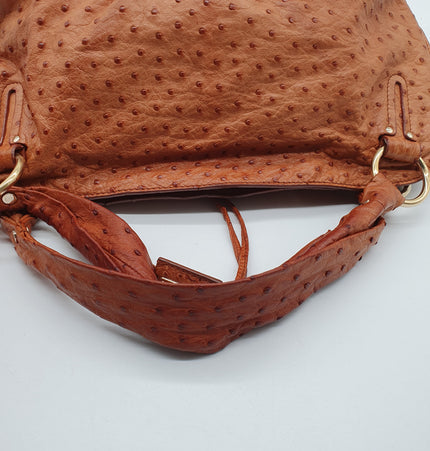 Celine ostrich leather shoulder bag