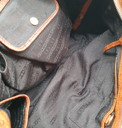 Celine ostrich leather shoulder bag