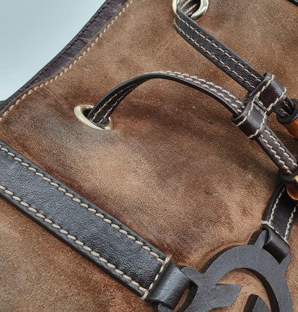 Gucci suede shoulder bag