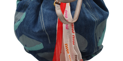 Miu Miu rare denim shoulder shopper bag,