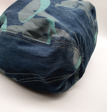 Sac cabas bandoulière en denim rare Miu Miu,