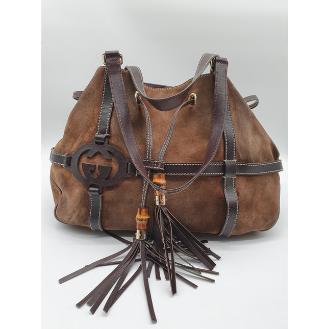 Gucci suede shoulder bag