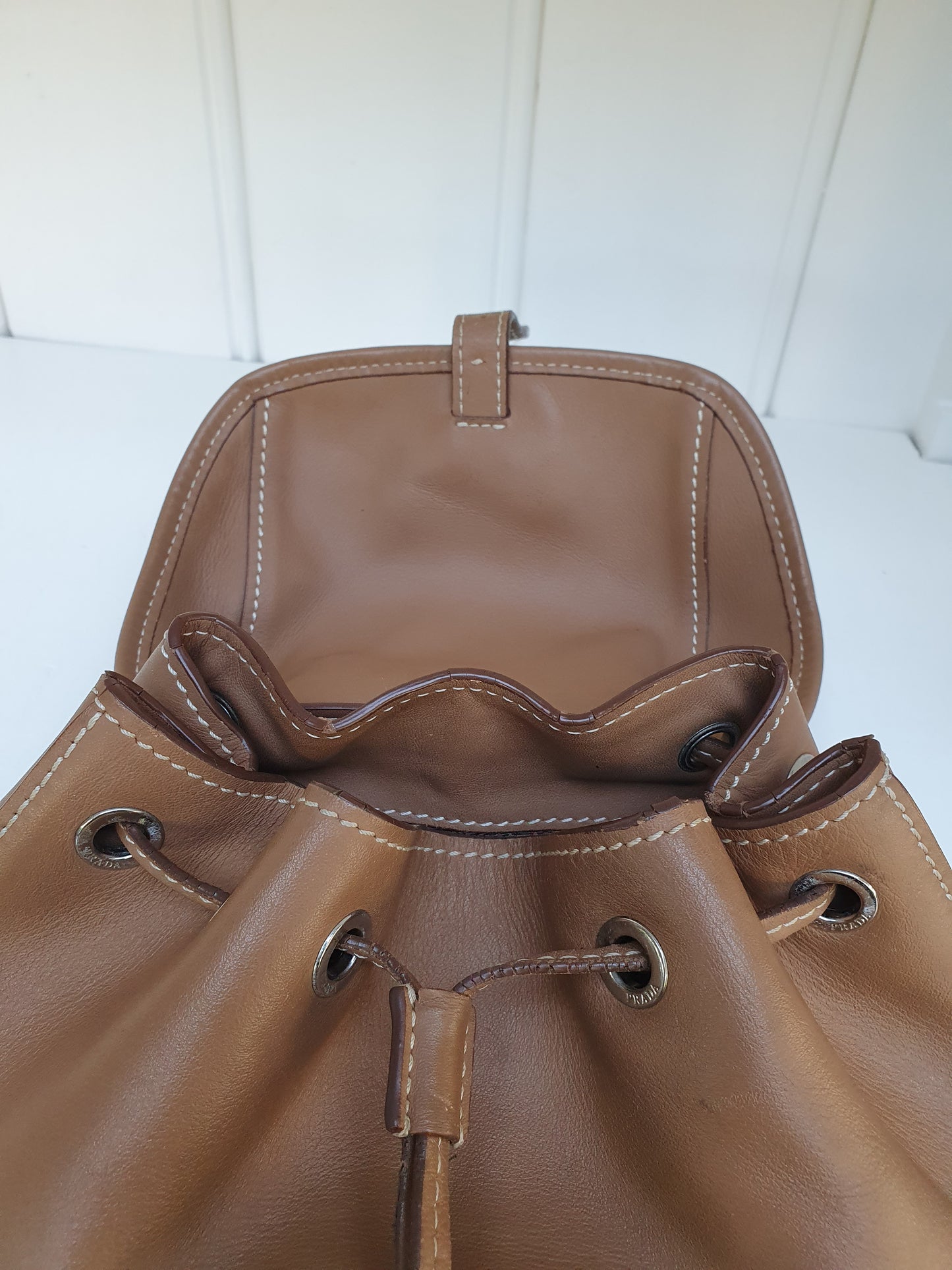 Prada leather backpack