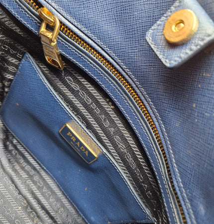 Prada saffiano top zipper handbag