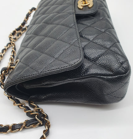Chanel timeless classique double flap cavier leather bag