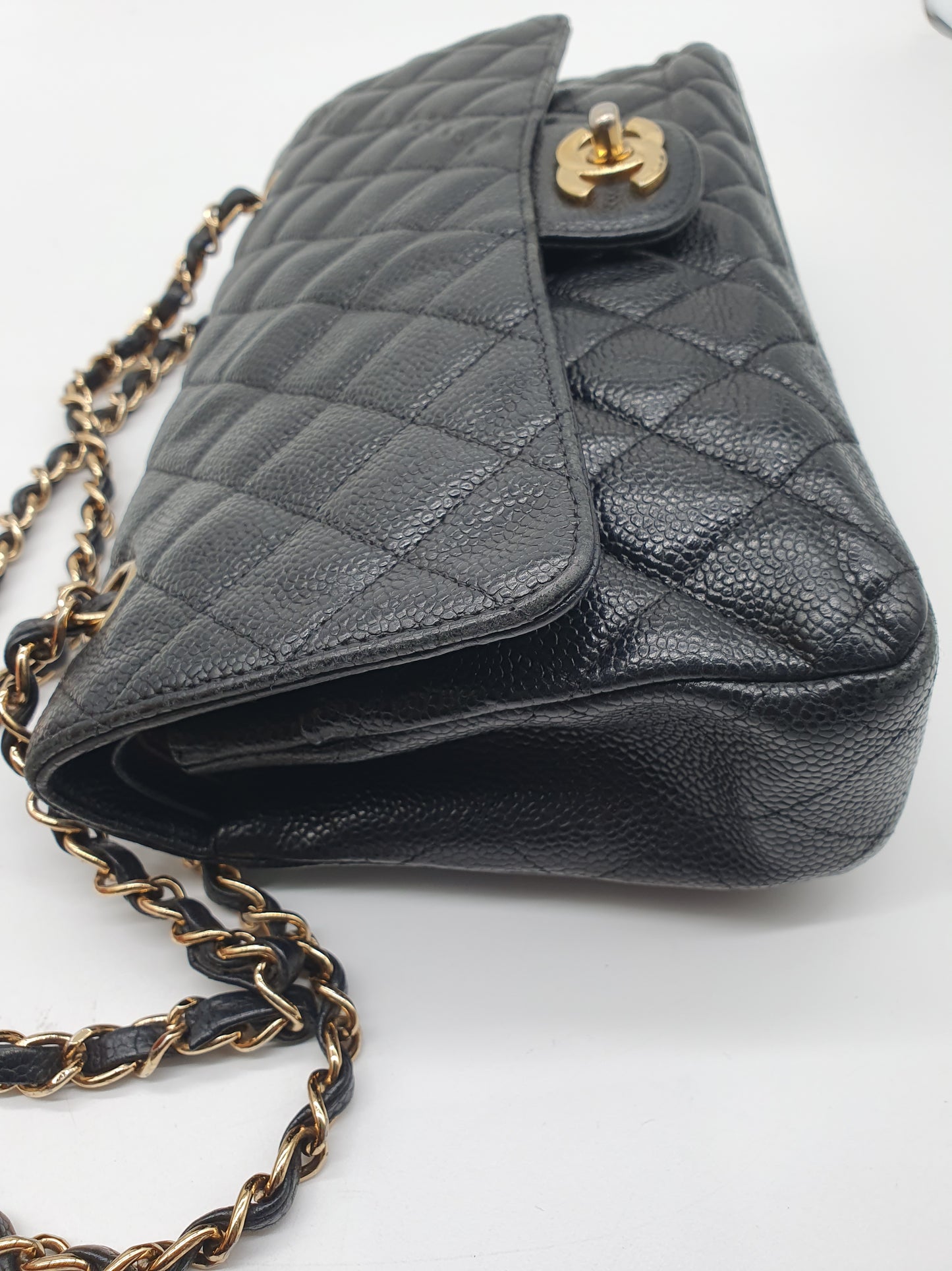 Chanel timeless classique double flap cavier leather bag