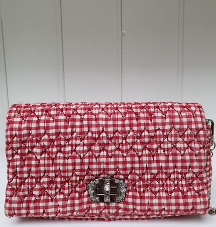 Miu miu crystal striped crossbody bag