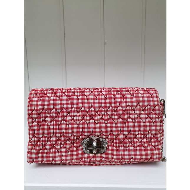 Miu miu crystal striped crossbody bag
