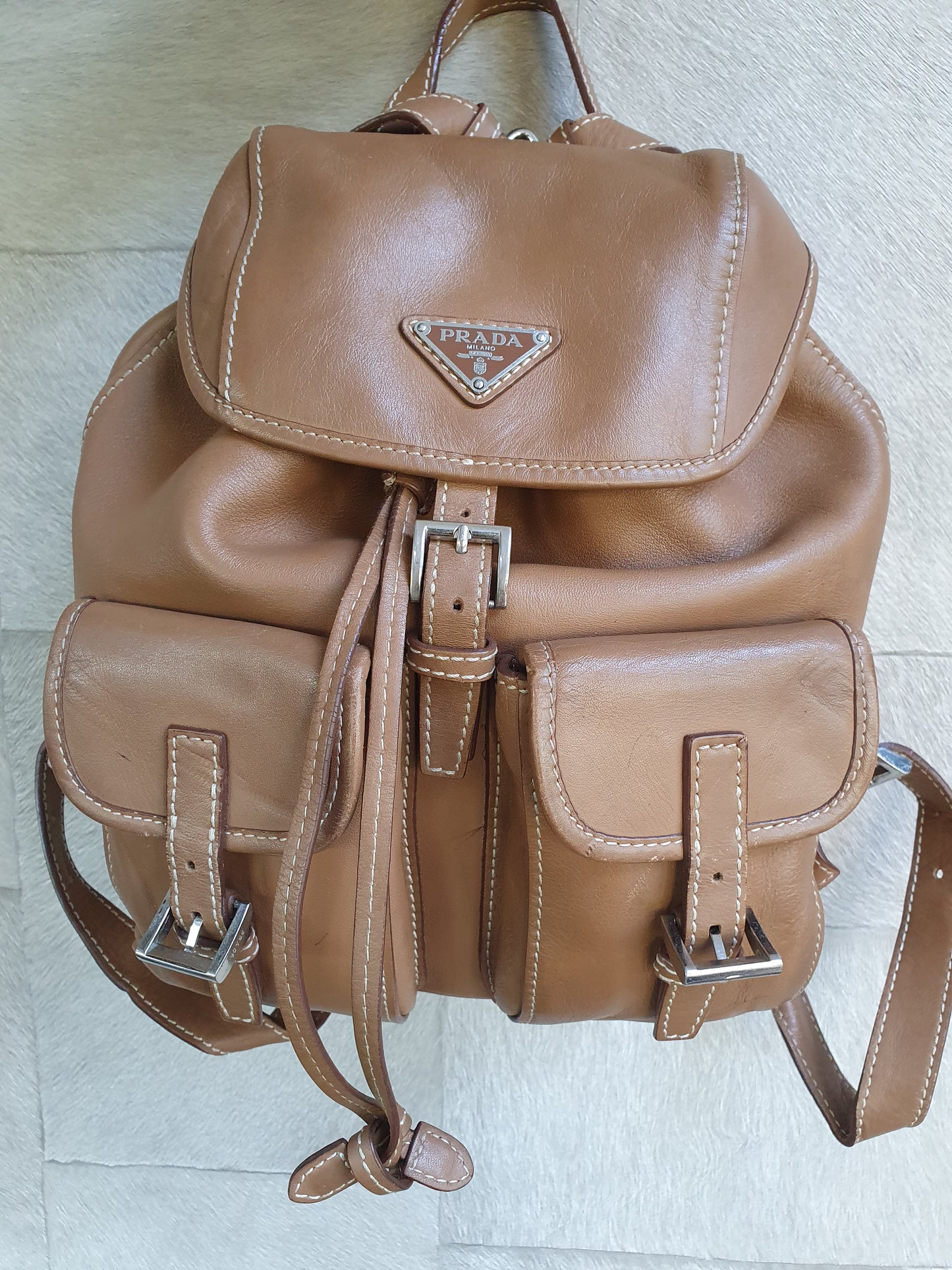 Prada leather backpack