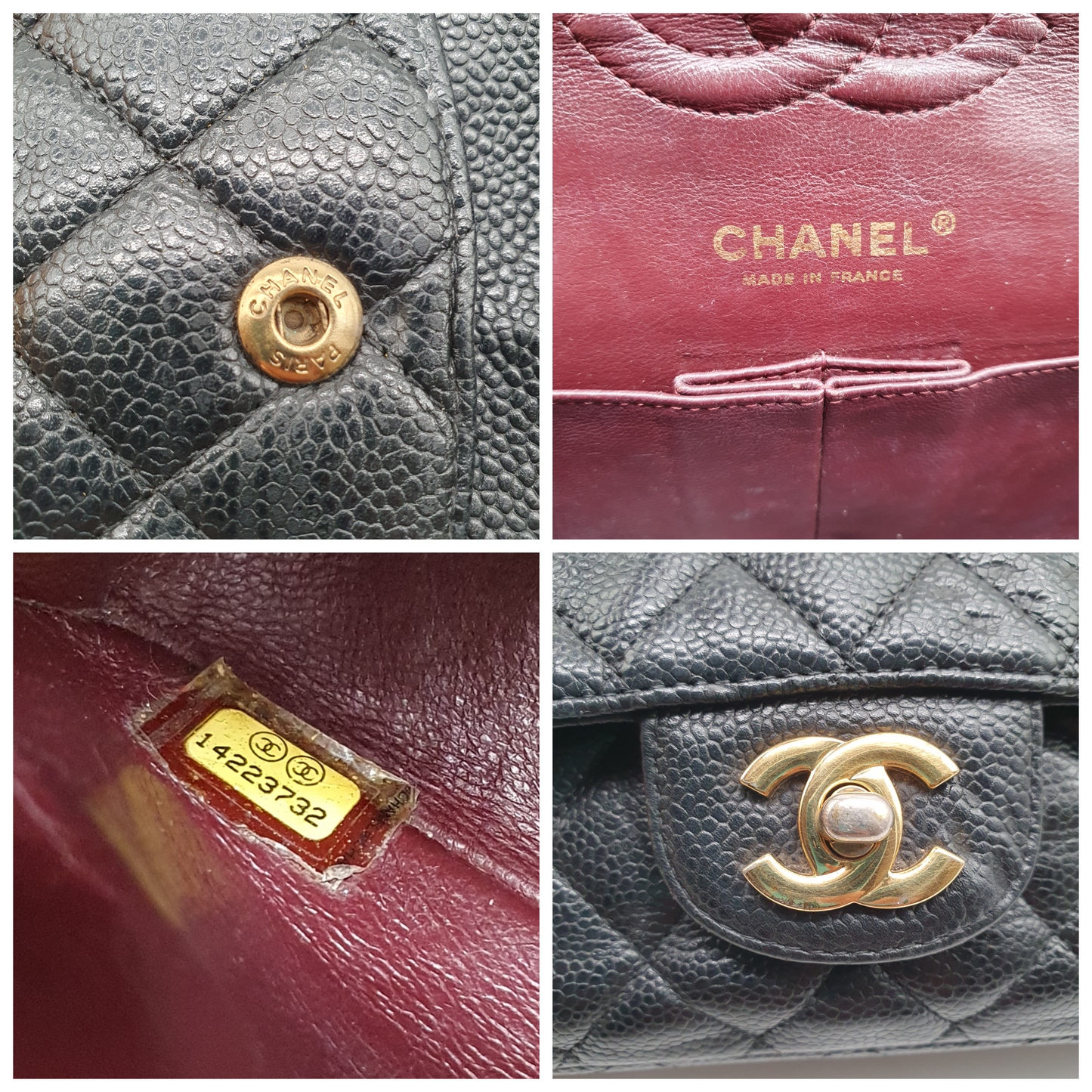 Chanel timeless classique double flap cavier leather bag