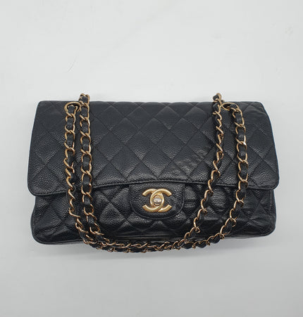 Chanel timeless classique double flap cavier leather bag
